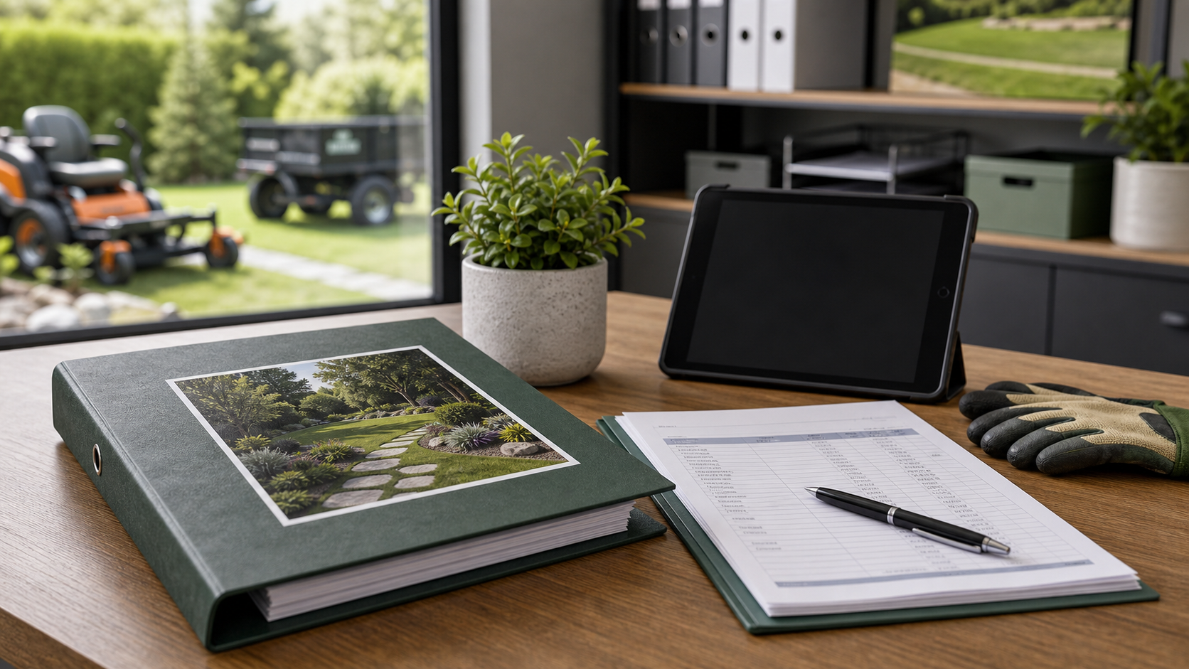 Landscaping debt collection records for service balances