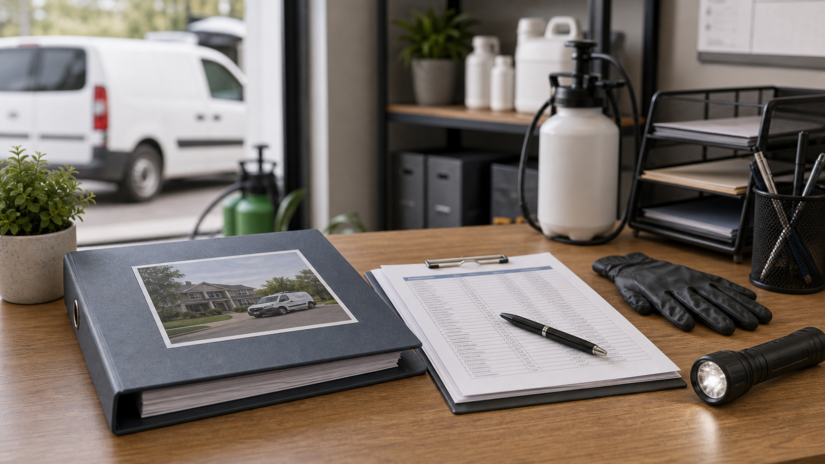 Pest control debt collection records for service invoices